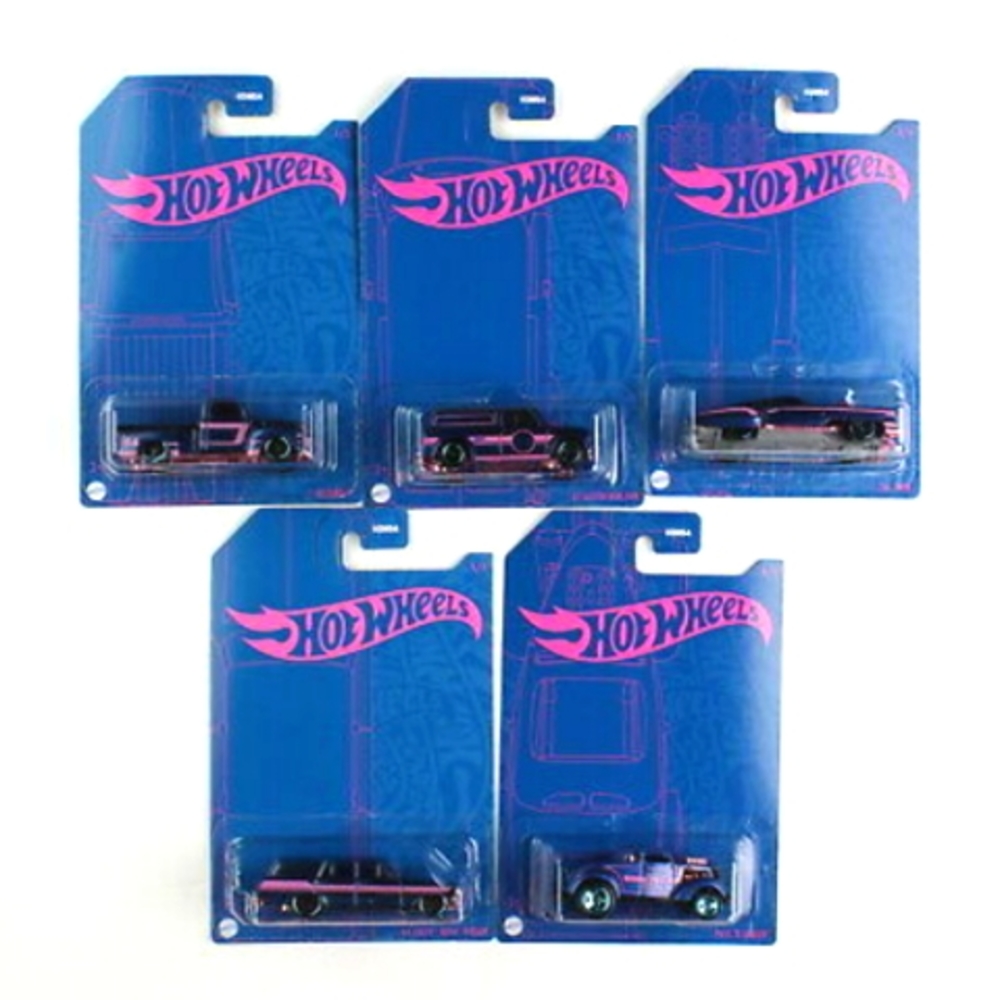 Hot Wheels '22 54th Ann Rare Satin Blue n Pink Set 3 Cars No '64 Chevy Nova